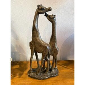 Vintage Kissing Giraffe  Statue